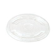 World Centric PLA Clear Cold Cup Lids, Flat Lid, Fits 9 oz to 24 oz Cold Cups, Plastic, Clear, 1,000/Carton (CPLCS12)