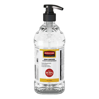 Rubbermaid Commercial TABLE TOP GEL HAND SANITIZER, 64 OZ PUMP BOTTLE, UNSCENTED, 4/CARTON (2133501CT)