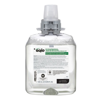 GOJO E1 Foam Handwash Refill, Fragrance-Free, 1,250 mL, 4/Carton (516704CT)