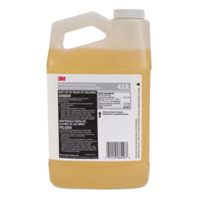 3M MBS Disinfectant Cleaner Concentrate, 0.5 gal Bottle, Unscented, 4/Carton (42A)