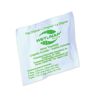 Sani Professional Wet-Nap Premoistened Towelettes, 1-Ply, 5 x 7.75, Unscented, White, 100/Pack, 10 Packs/Carton (D11055)