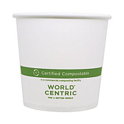 World Centric Paper Bowls, 24 oz, 4.4" Diameter x 4.4" h, White, 500/Carton (BOPA24)