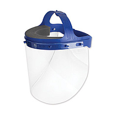 Suncast Fully Assembled Full Length Face Shield with Head Gear, 16.5 x 10.25 x 11, Clear/Blue, 16/Carton (HGASSY16)