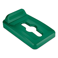 Rubbermaid Commercial Slim Jim Single Stream Recycling Top for Slim Jim Containers, 11.52 x 20.43 x 2.8, Green (2018301)