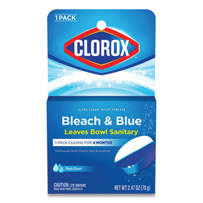 Clorox BLEACH AND BLUE AUTOMATIC TOILET BOWL CLEANER, RAIN CLEAN, 2.47 OZ TABLET (30176)