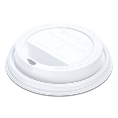 Dart TRAVELER CAPPUCCINO STYLE DOME LID, POLYSTYRENE, FITS 10-24 OZ HOT CUPS, WHITE, 100/PACK (896404)
