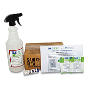San Jamar Sani Station Hard Surface Cleaner Kit, 1 Spray Bottle, 1 Tube Chlorine Test Strips, 100 0.5 oz Packets (200105HSKIT)