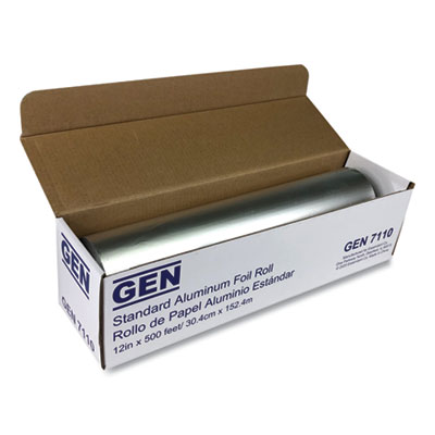 GEN Standard Aluminum Foil Roll, 12" x 500 ft, 6/Carton (GEN7110CT)