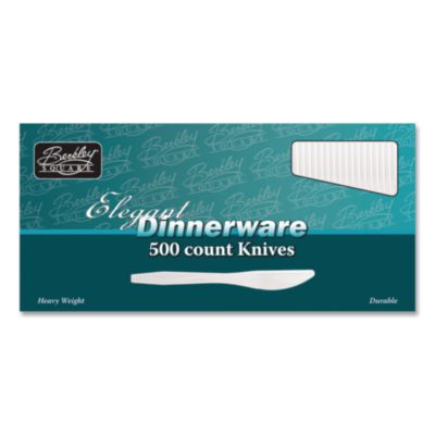 Berkley Square ELEGANT DINNERWARE HEAVYWEIGHT CUTLERY, POLYSTYRENE, KNIFE, WHITE, 500/BOX (2465768)