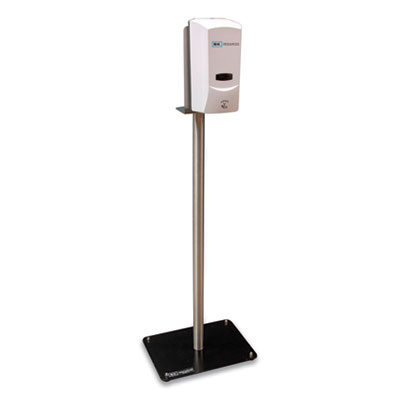 BK Resources Hand Sanitizer Stand with Hands Free Dispenser, 1,000 mL, 12 x 16 x 51, Silver/White/Black (BKSSPC10D)