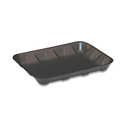 Pactiv Evergreen Supermarket Tray, #4D, 8.6 x 6.6 x 1.3, Black, Foam, 400/Carton (51P904D)