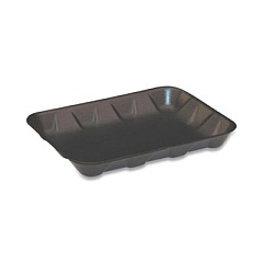 Pactiv Evergreen Supermarket Tray, #4D, 8.6 x 6.6 x 1.3, Black, Foam, 400/Carton (51P904D)