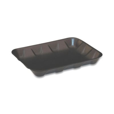 Pactiv Evergreen Supermarket Tray, #4D, 8.6 x 6.6 x 1.3, Black, Foam, 400/Carton (51P904D)