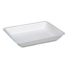 Pactiv Evergreen Supermarket Trays, #4D, 8.63 x 6.56 x 1.27. White, 400/Carton (51P104D)