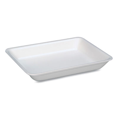 Pactiv Evergreen Supermarket Trays, #4D, 8.63 x 6.56 x 1.27. White, 400/Carton (51P104D)