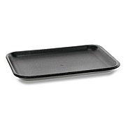 Pactiv Evergreen Supermarket Tray, #2, 8.4 x 5.9 x 0.7, Black, Foam, 500/Carton (51P902S)