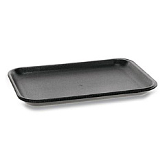 Pactiv Evergreen Supermarket Tray, #2, 8.4 x 5.9 x 0.7, Black, Foam, 500/Carton (51P902S)