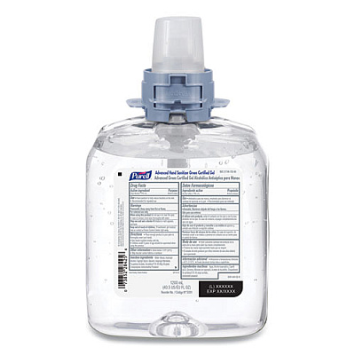 PURELL GREEN CERTIFIED ADVANCED GEL HAND SANITIZER, 1200 ML REFILL, FRAGRANCE-FREE, 4/CARTON (509104CT)