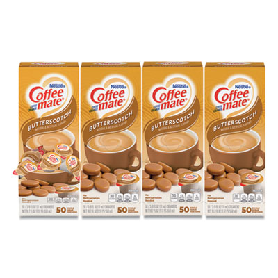 Coffee mate LIQUID COFFEE CREAMER, BUTTERSCOTCH, 0.38 OZ MINI CUPS, 50/BOX, 4 BOXES/CARTON, 200 TOTAL/CARTON (68613CT)