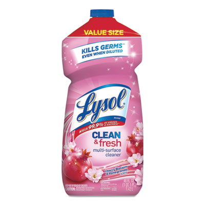 LYSOL Brand CLEAN AND FRESH MULTI-SURFACE CLEANER, CHERRY BLOSSOM AND POMEGRANATE, 48 OZ BOTTLE, 9/CARTON (90646CT)