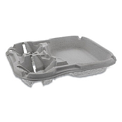 Pactiv Evergreen EarthChoice Two-Cup Carrier with Food Tray, 8 oz to 46 oz, Two Cups, Natural, 100/Carton (YM527651)