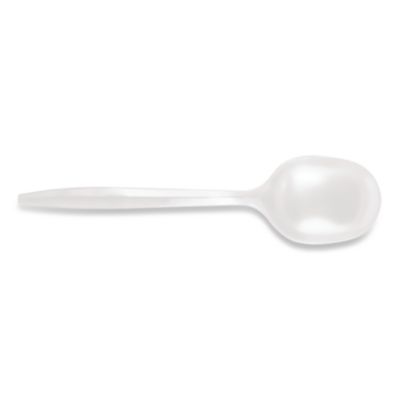 Berkley Square Mediumweight Polypropylene Cutlery, Soup Spoon, Plastic, White, 1,000/Carton (1014000)