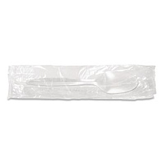 Berkley Square Individually Wrapped Mediumweight Cutlery, Spoon, Plastic, White, 1,000/Carton (1103000)