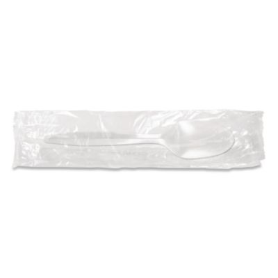 Berkley Square INDIVIDUALLY WRAPPED MEDIUMWEIGHT CUTLERY, SPOON, WHITE, 1,000/CARTON (886644)