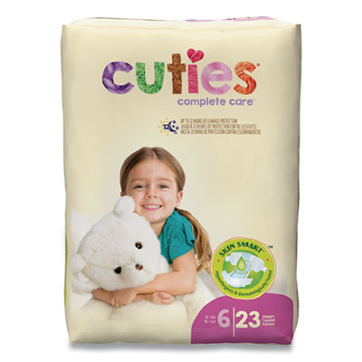 Cuties PREMIUM JUMBO DIAPERS, SIZE 6, 35 LBS AND UP, 92/CARTON (72926)