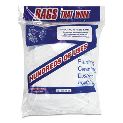 Monarch Brands Cotton Rags, White, 10/Carton (N080W431)