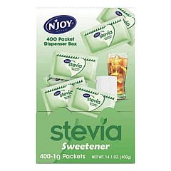 N'Joy Stevia Artificial Sweetener, 0.04 oz Packet, 400/Box (83221)