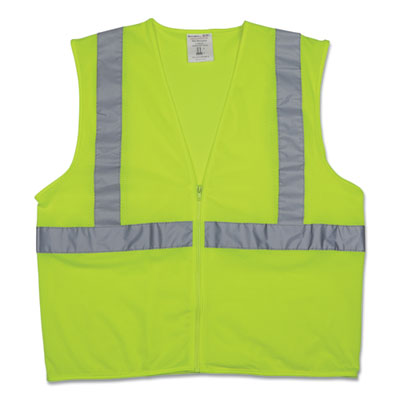 PIP ZIPPER SAFETY VEST, HI-VIZ LIME YELLOW, X-LARGE (1074212)