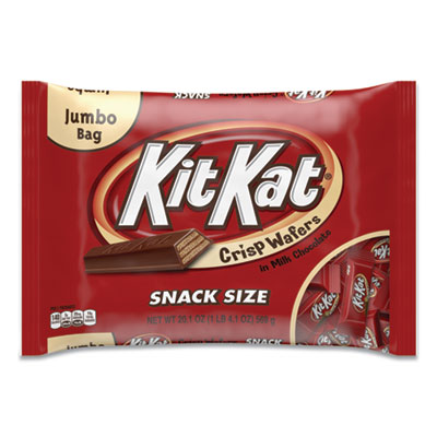 Kit Kat SNACK SIZE, CRISP WAFERS IN MILK CHOCOLATE, 20.1 OZ BAG (184444)