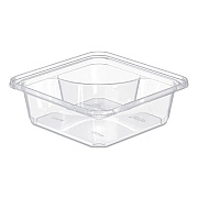 Dart TamperGuard Snack Boxes, 2 Compartments, 6.3 x 6.3 x 2.1, Clear, Plastic, 300/Carton (SBTG2)