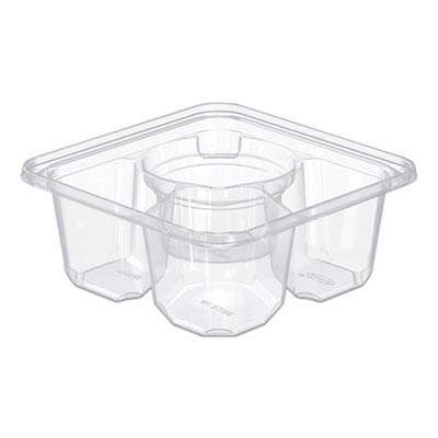 Dart TamperGuard Snack Boxes, 3 Compartments, 6.3 x 6.3 x 2.6, Clear, Plastic, 300/Carton (SBTG3W)