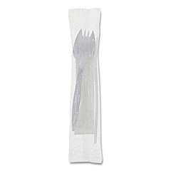 Pactiv FIELDWARE POLYPROPYLENE CUTLERY KIT, SPORK, 10 X 8 NAPKIN, SPIKE STRAW, MEDIUMWEIGHT, WHITE, 1,000/CARTON (FKQWSCHL2CH)