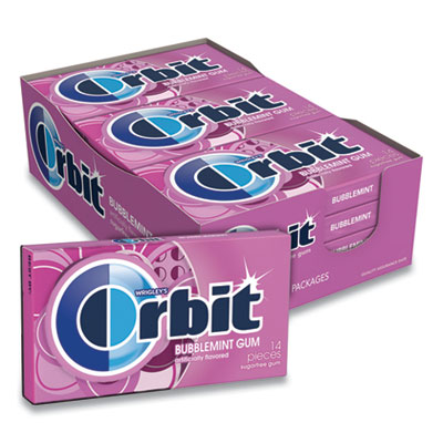 Orbit SUGAR-FREE CHEWING GUM, BUBBLEMINT, 12/BOX (2051021)