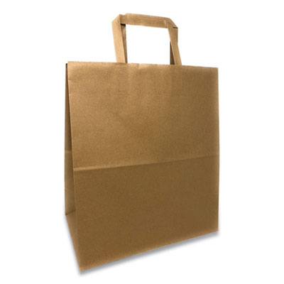 Prime Time Packaging Kraft Paper Bags, 1/7th BBL 12 x 7 x 14, Natural, 300/Bundle (FH12714)