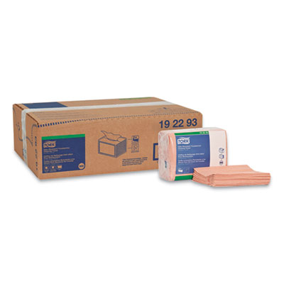Tork Small Pack Foodservice Cloth, 1-Ply, 11.75 x 14.75, Unscented, Red/Red Stripe, 50/Poly Pack, 4 Packs/Carton (192293)