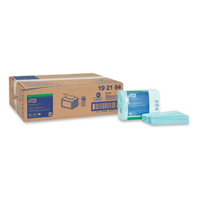 Tork Small Pack Foodservice Cloth, 11.75 x 14.75, Green/White, 80/Poly Pack, 4 Packs/Carton (192184)