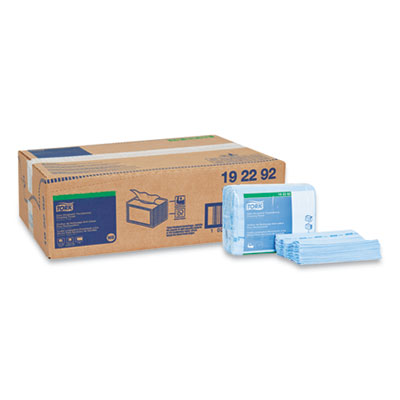Tork Small Pack Foodservice Cloth, 1-Ply, 11.75 x 14.75, Unscented, Blue/Blue Stripe, 50/Poly Pack, 4 Packs/Carton (192292)