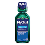 Vicks NyQuil Cold and Flu Nighttime Liquid, 12 oz Bottle, 12/Carton (01426)