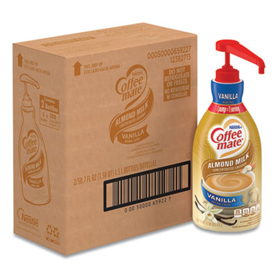 Coffee mate LIQUID COFFEE CREAMER, VANILLA ALMOND MILK, 1.5 L PUMP BOTTLE, 2/CARTON (65922CT)