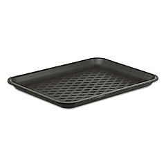 Pactiv Evergreen Supermarket Trays, #27S, 15 x 5.5 x 0.93, Black, 250/Carton (51P927S)