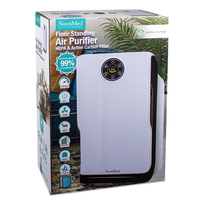 NuvoMed FLOOR STANDING AIR PURIFIER, 100 SQ FT ROOM CAPACITY, WHITE (FSP10804)