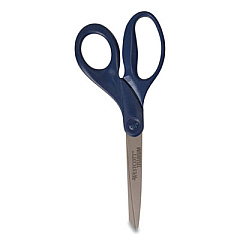 Westcott Titanium Bonded Scissors, 8" Long, 3.5" Cut Length, Navy Straight Handle (17509)