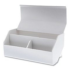 Bostitch KONNECT DESKTOP ORGANIZER STORAGE BIN, WIDE, 7.5" X 3.5" X 3.5", WHITE (24357583)