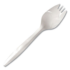 Berkley Square INDIVIDUALLY WRAPPED MEDIUMWEIGHT CUTLERY, SPORK, WHITE, 1,000/CARTON (886554)