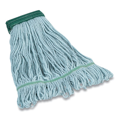 Coastwide Professional Looped-End Wet Mop Head, PET/Rayon Blend, Medium, 5" Headband, Blue (24420784)