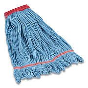 Coastwide Professional Looped-End Wet Mop Head, Cotton/Rayon/Polyester Blend, Large, 5" Headband, Blue (24420787)